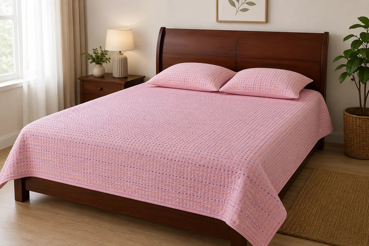 Hand Stitch Bed Cover Set – Soft Line Comfort