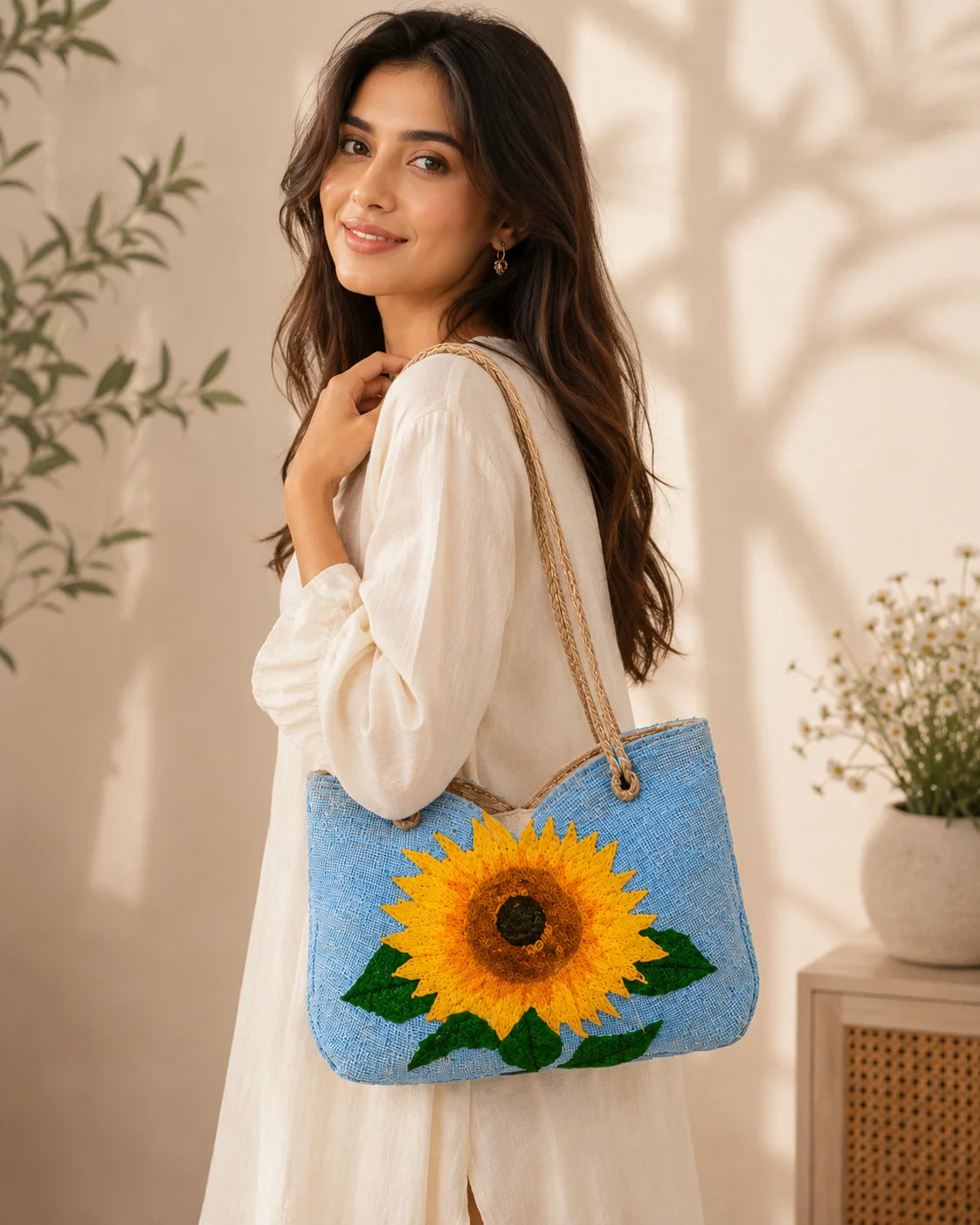 Jute Ladies Side Bag – Sunflower Hope