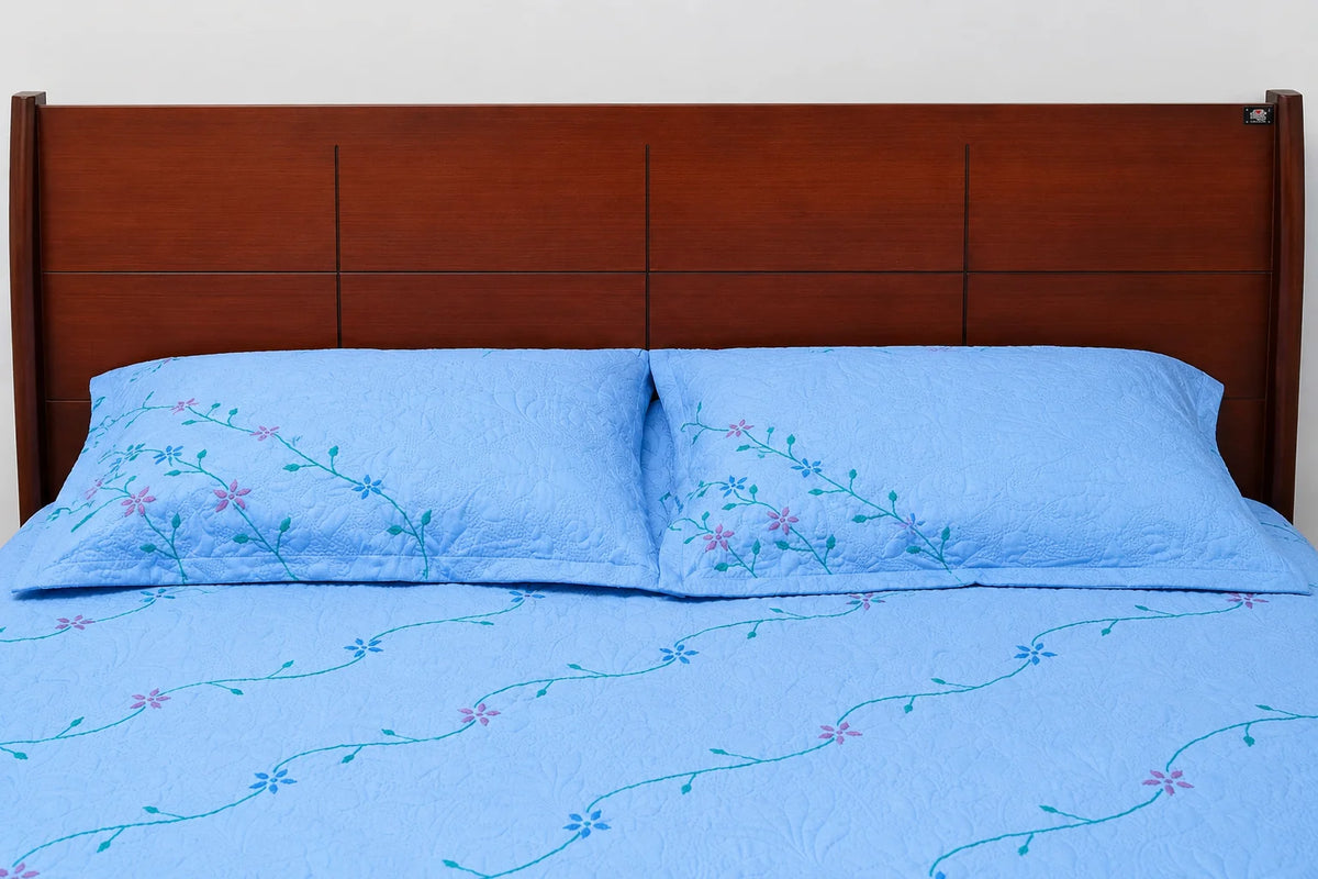 Hand Stitch Bed Cover Set – Sky Blossom Dream