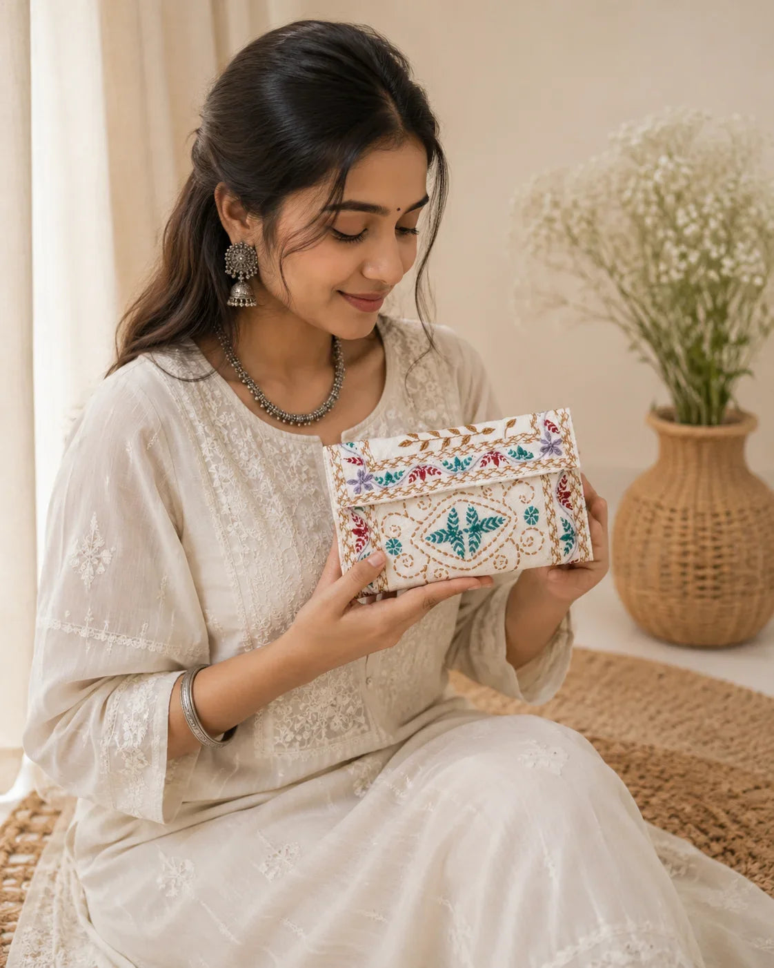 Hand Stitch Pouch – Graceful Garden