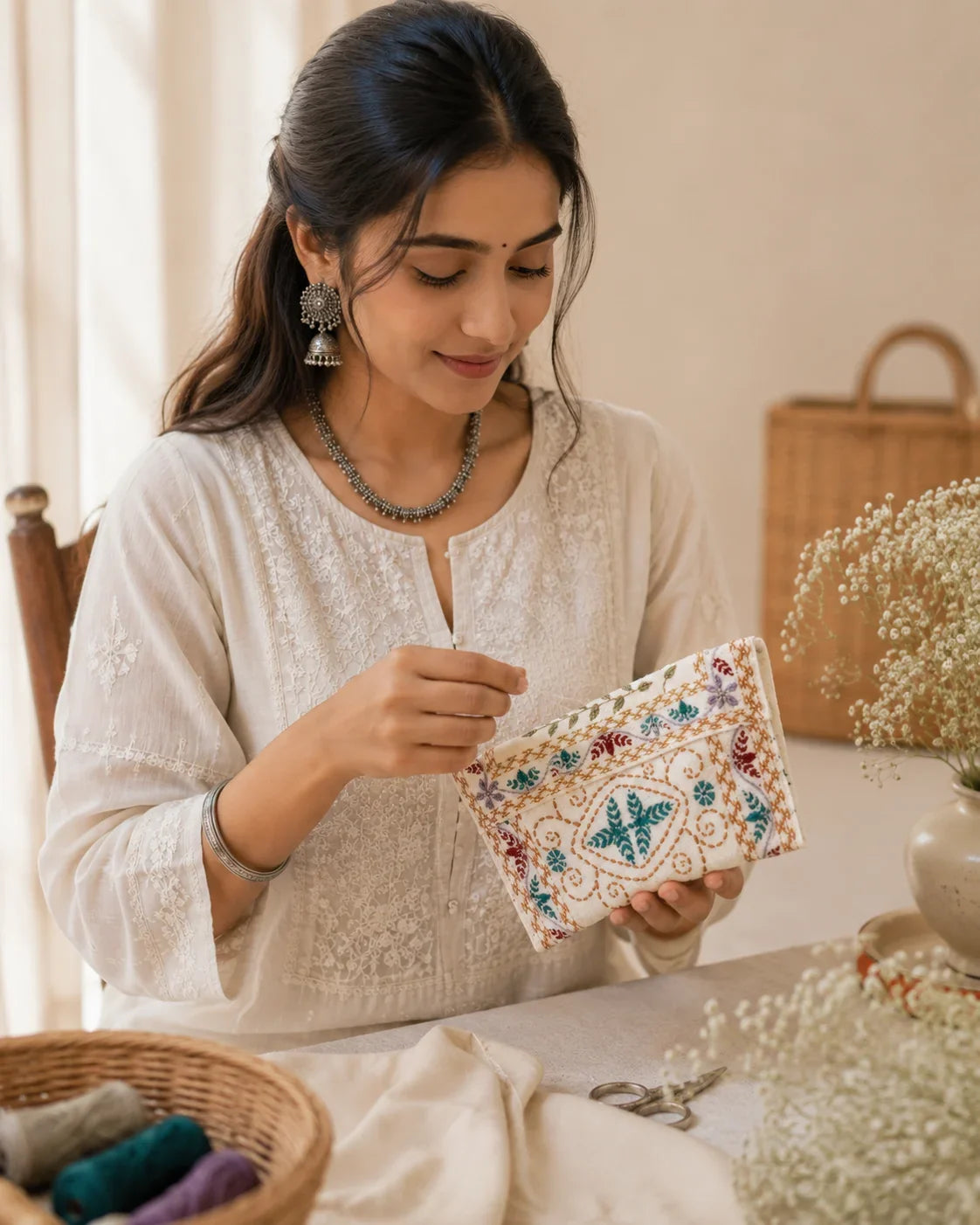 Hand Stitch Pouch – Graceful Garden