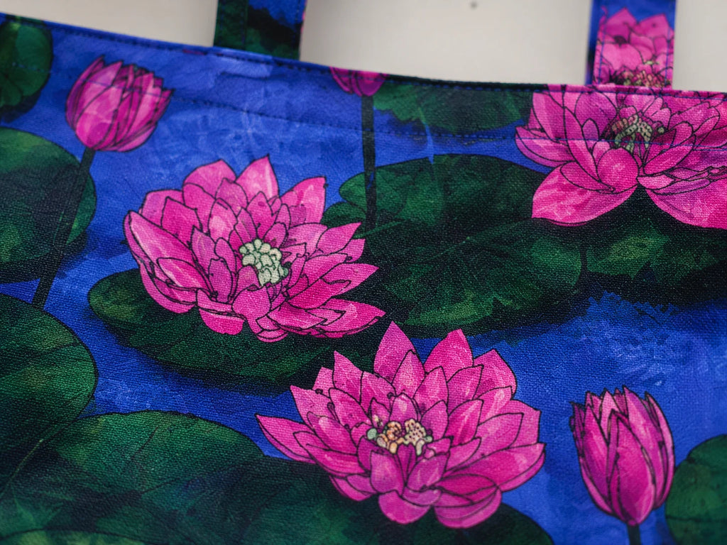 Printed Fabric Ladies Tote Bag – Lotus Garden
