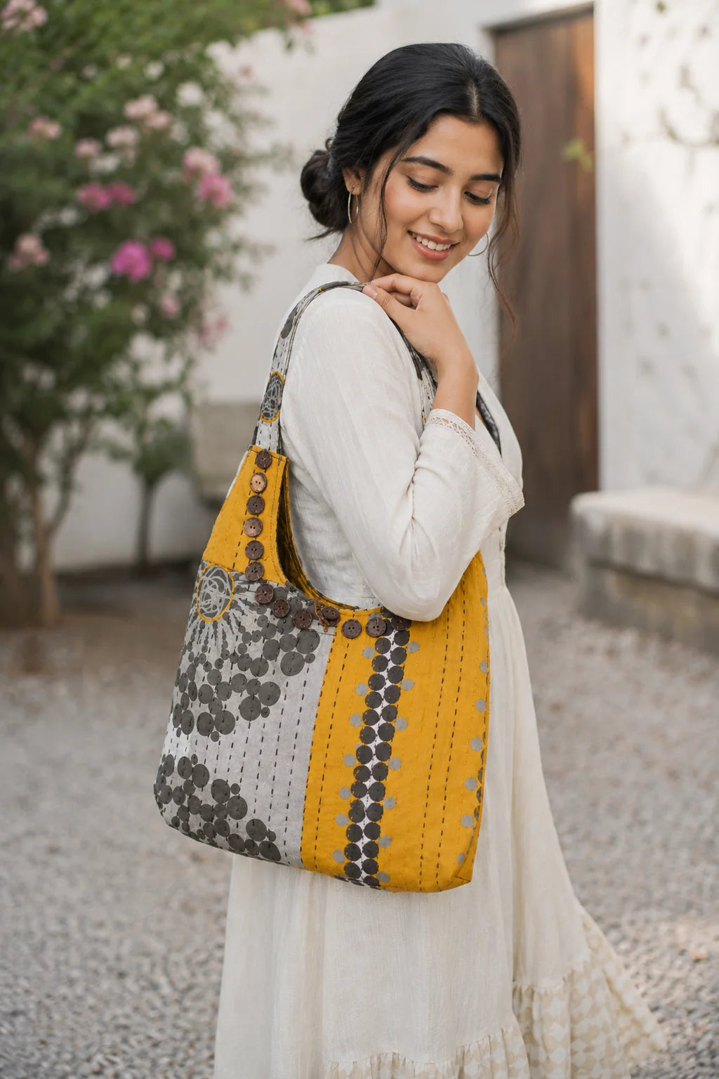 Recycle Fabric Ladies Side Bag – Golden Moments
