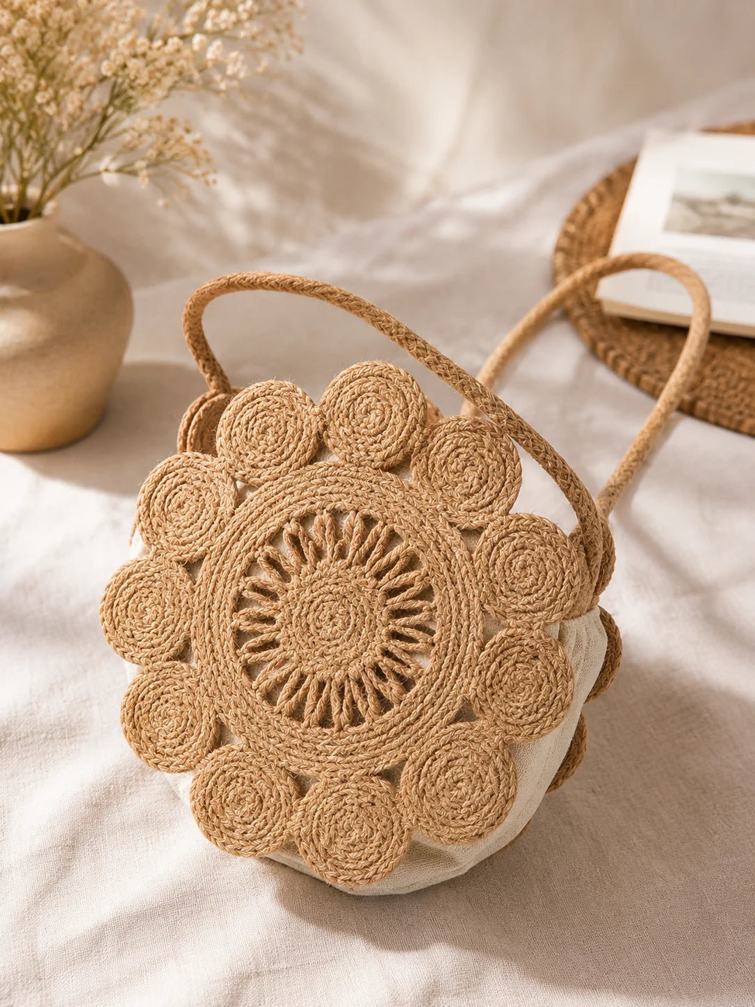 Jute Ladies Side Bag – Sunshine Bloom