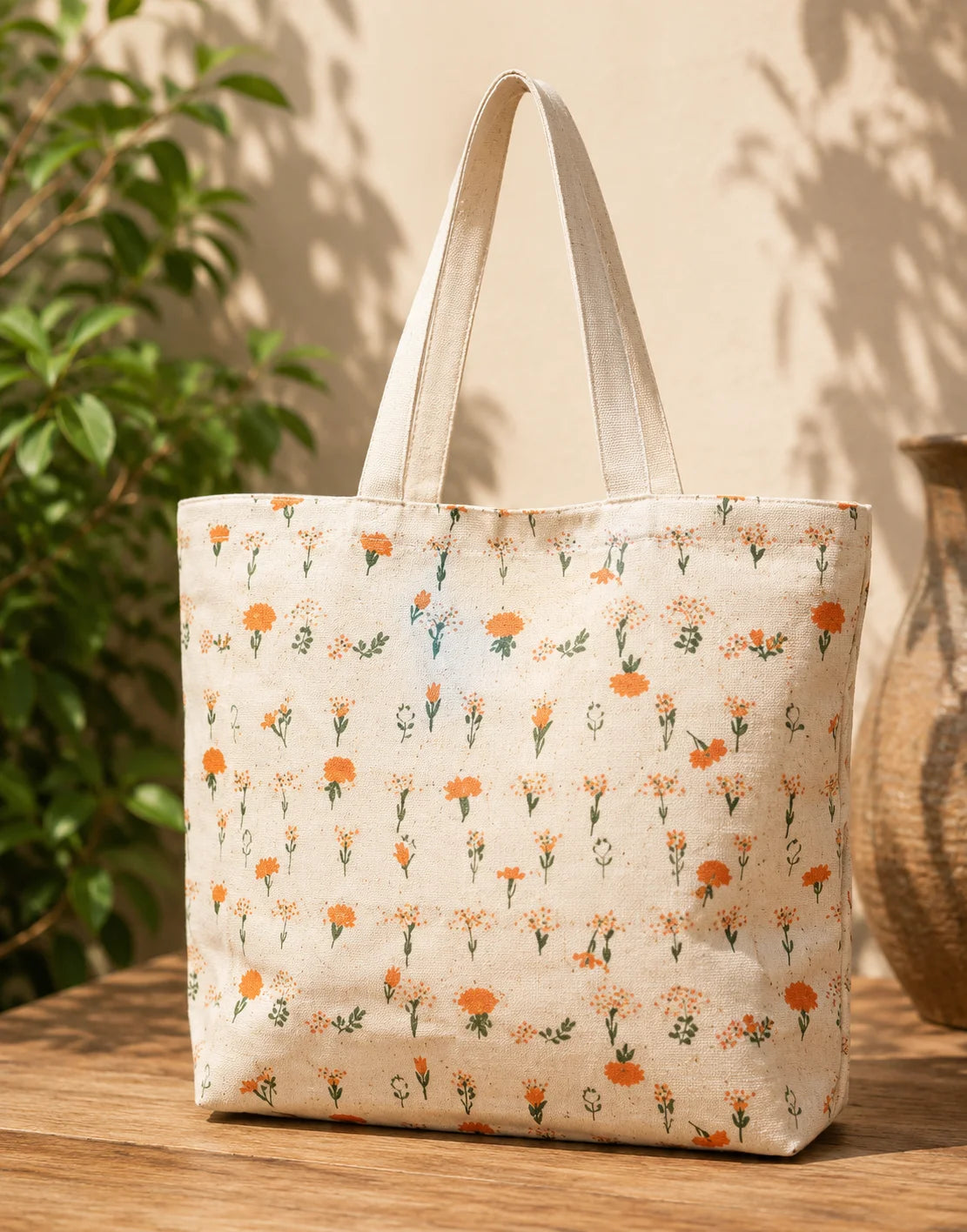 Printed Fabric Ladies Tote Bag – Soft Blossom