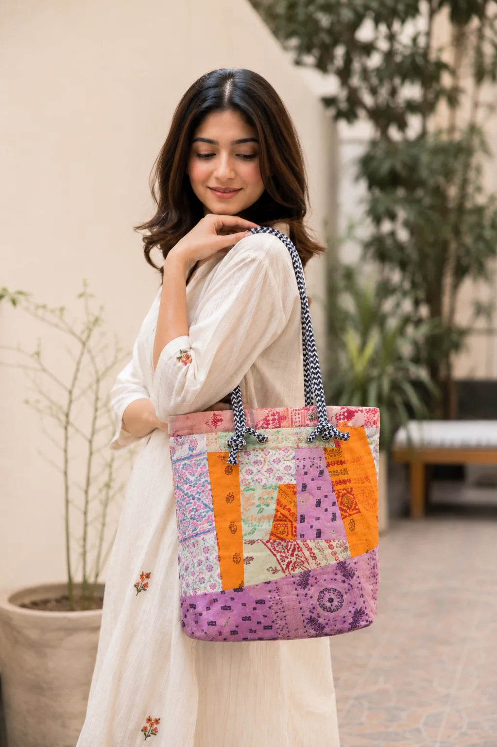 Recycle Fabric Ladies Tote Bag – Colorful Stories