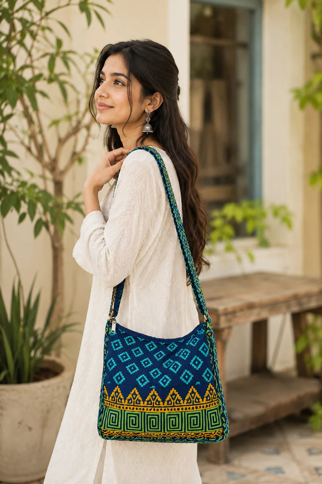 Printed Fabric Ladies Tote Bag – Ocean Harmony
