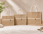 Jute Hand Stitch Tote Bag Set – Simple Harmony