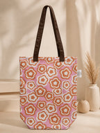 Printed Jute Ladies Tote Bag – Colorful Patterns