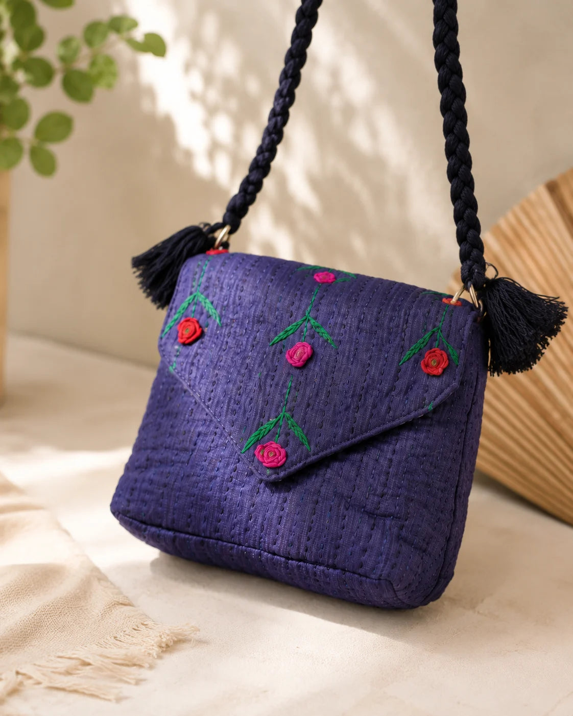 Hand Stitch Crossbody Bag – Blossom of Hope