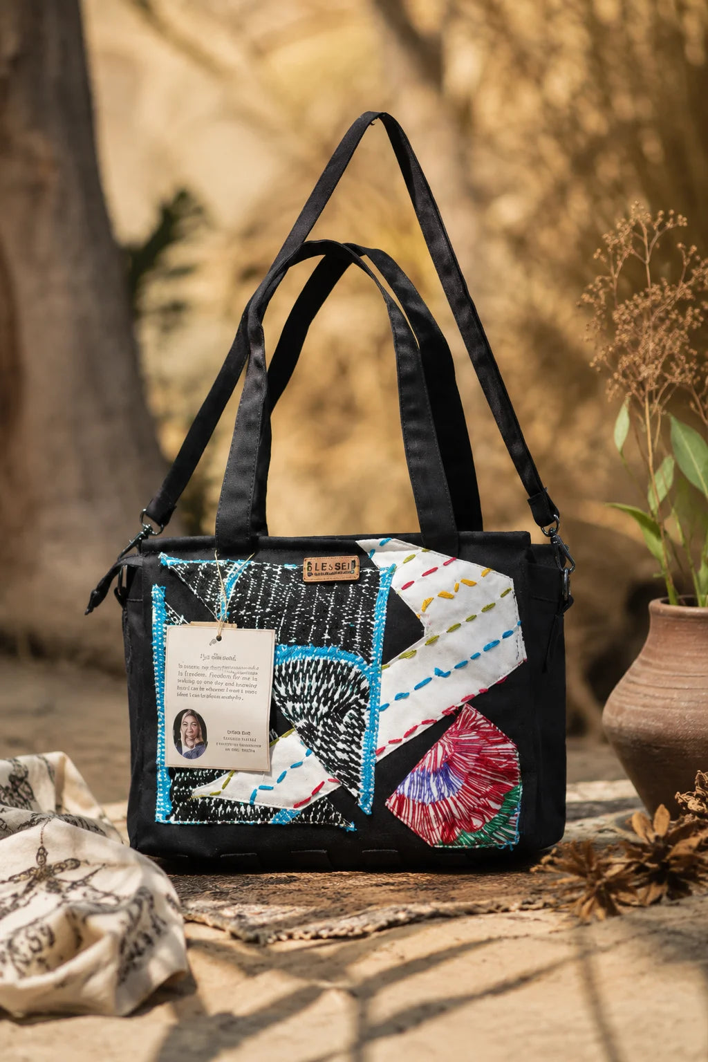 Denim Hand Stitch Bag – Path of Hope