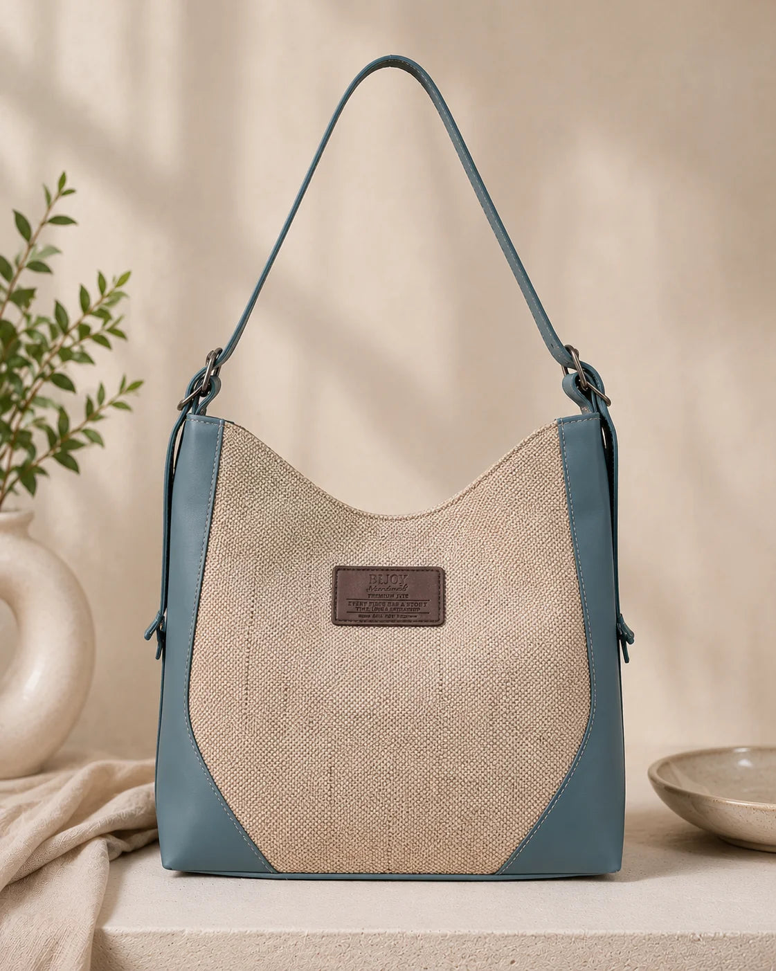Leather & Juco Ladies Side Bag – Everyday Elegance