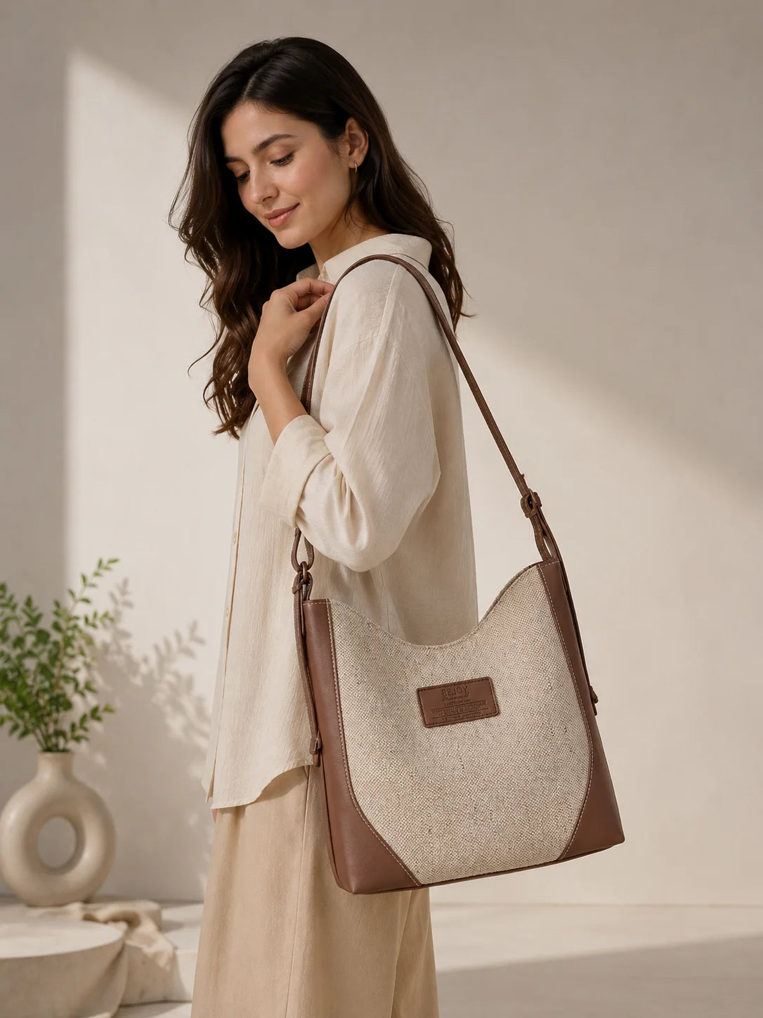 Leather & Juco Ladies Side Bag – Everyday Elegance