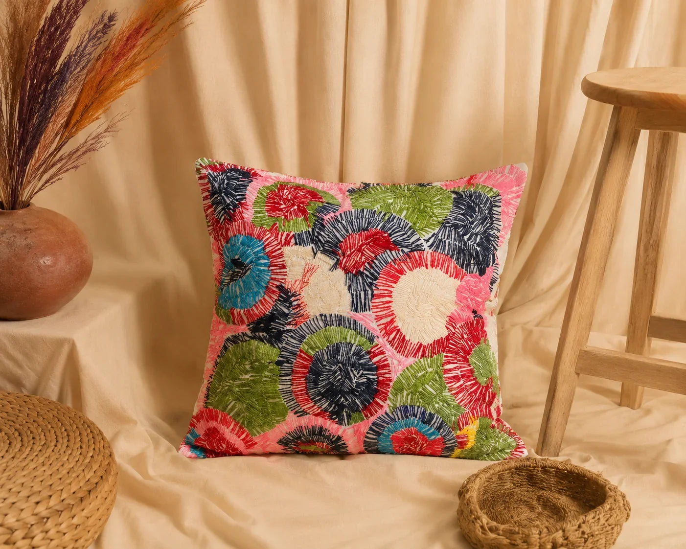 Handstitch Cushion - Garden Bloom