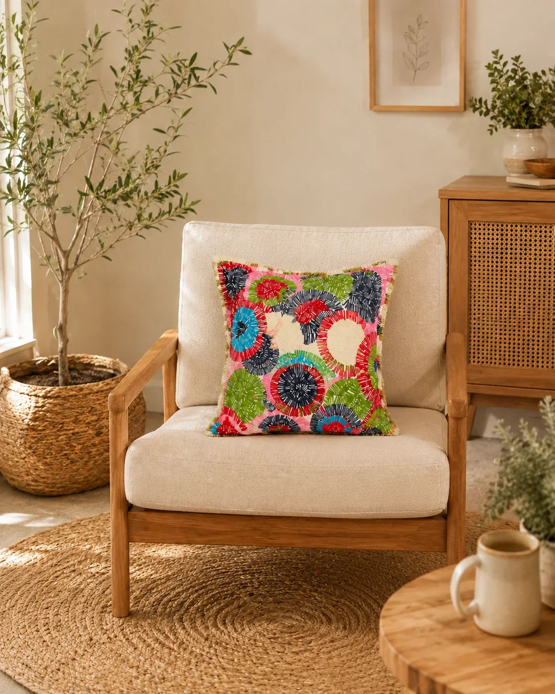 Handstitch Cushion - Garden Bloom