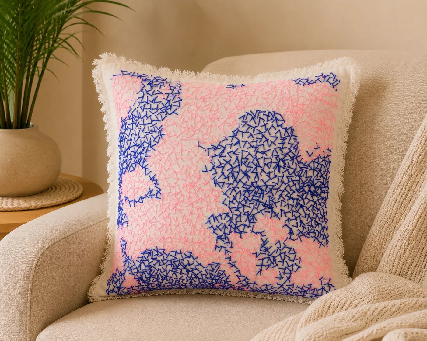 Handstitch Cushion - Lavender Dreams