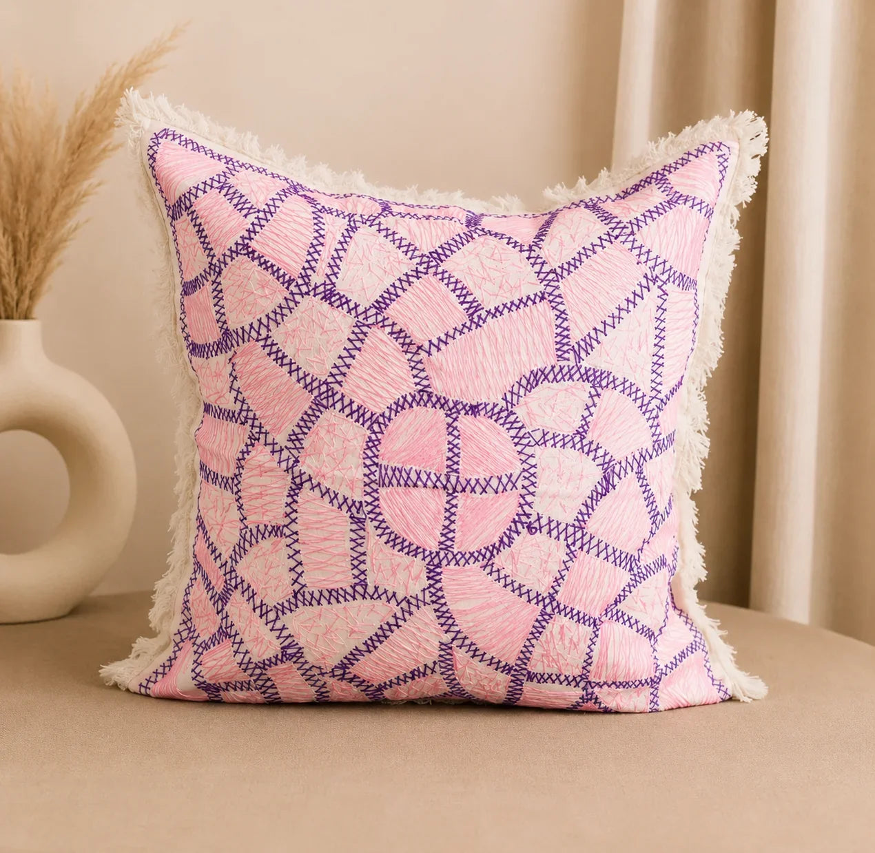 Handstitch Cushion - Lavender Harmony