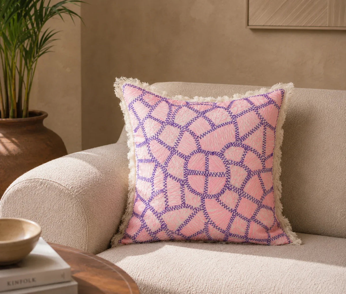 Handstitch Cushion - Lavender Harmony
