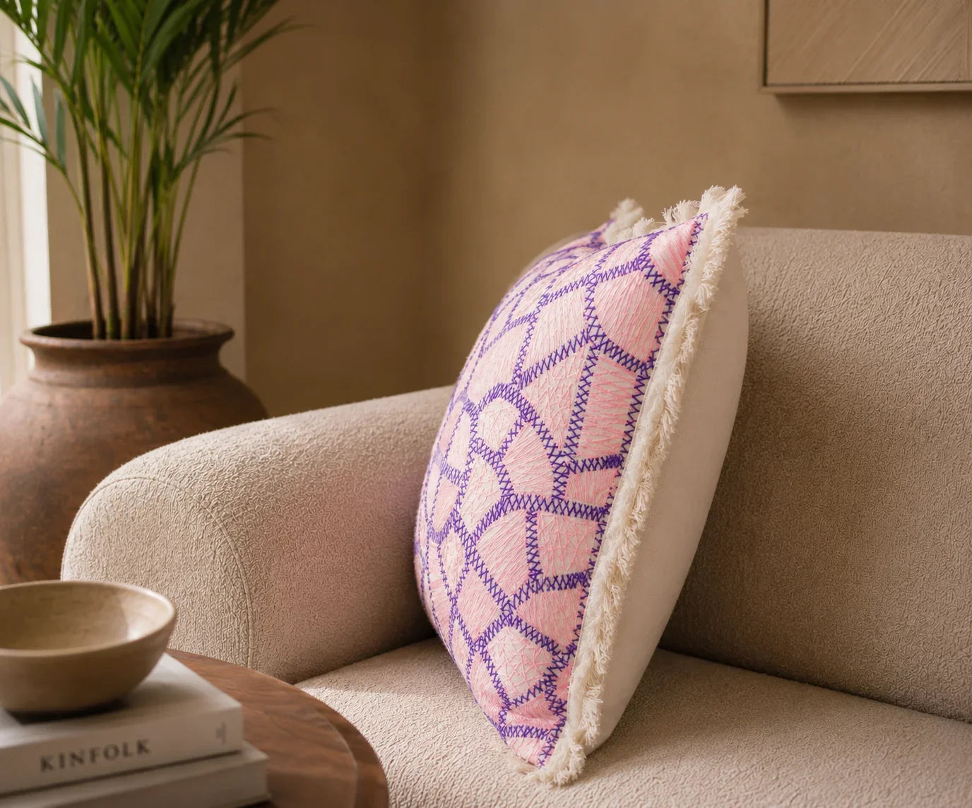 Handstitch Cushion - Lavender Harmony