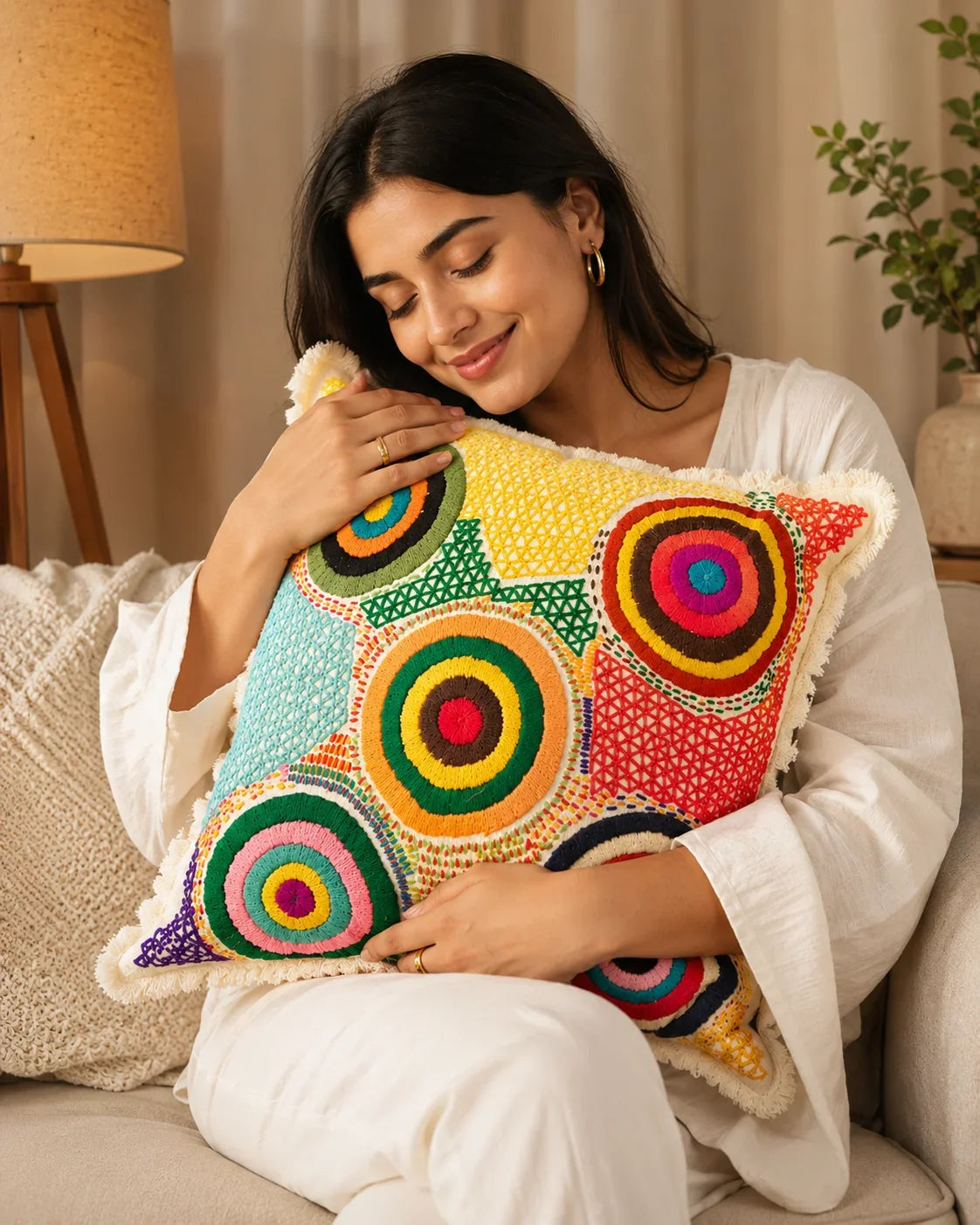 Handstitch Cushion-Circle of Hope