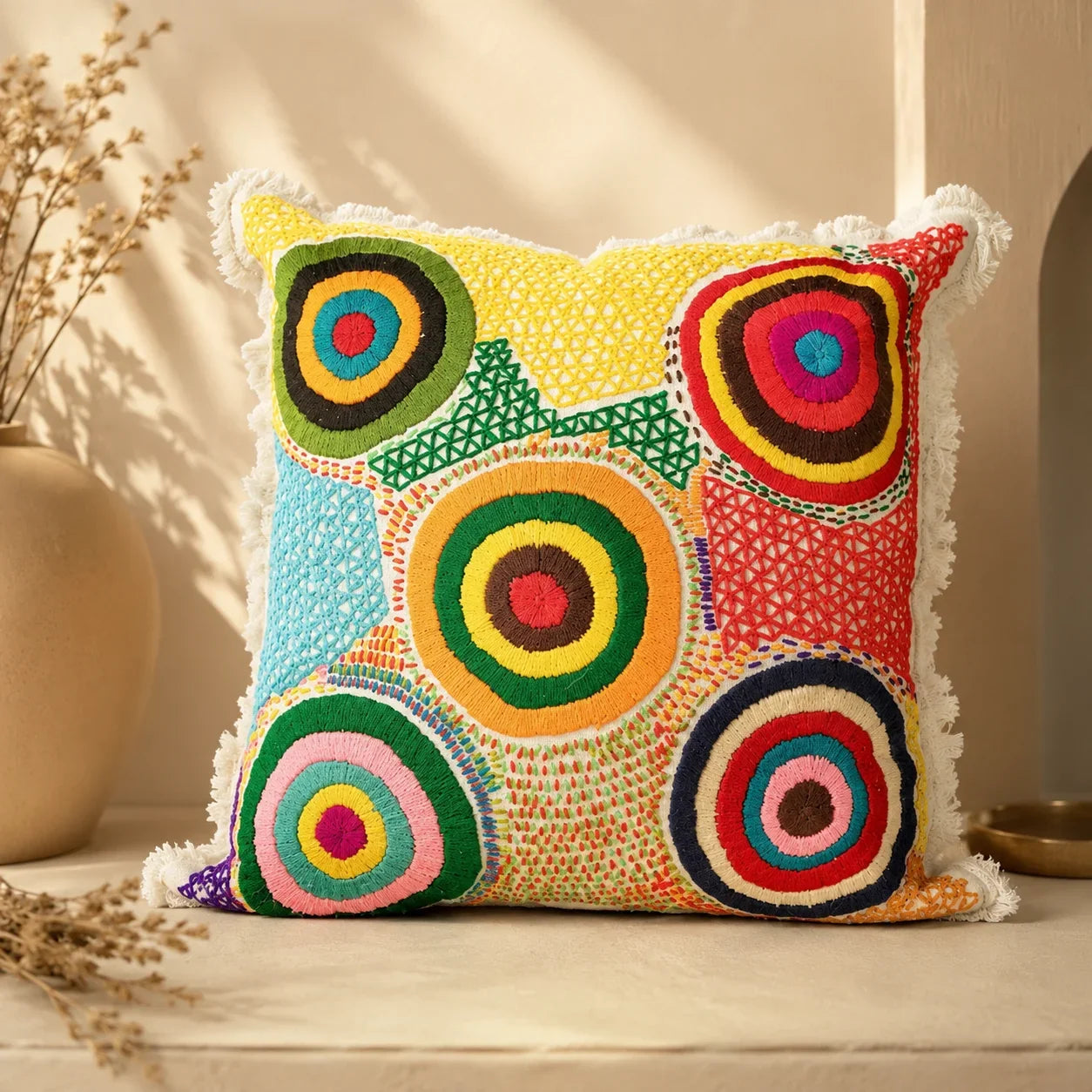 Handstitch Cushion-Circle of Hope