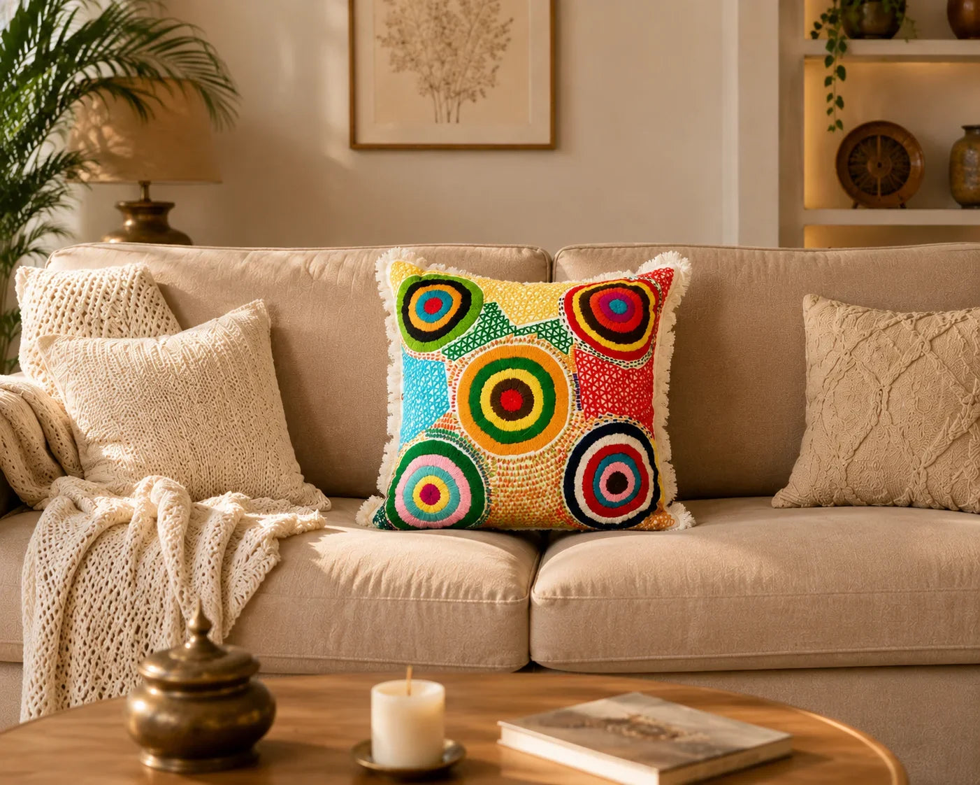 Handstitch Cushion-Circle of Hope