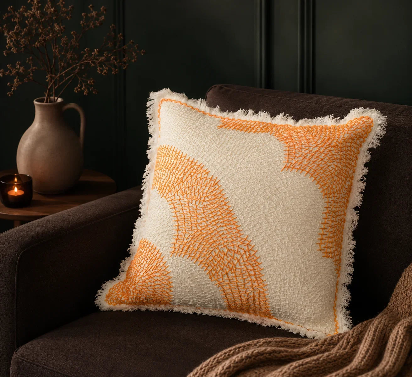 Handstitch Cushion - Golden Path