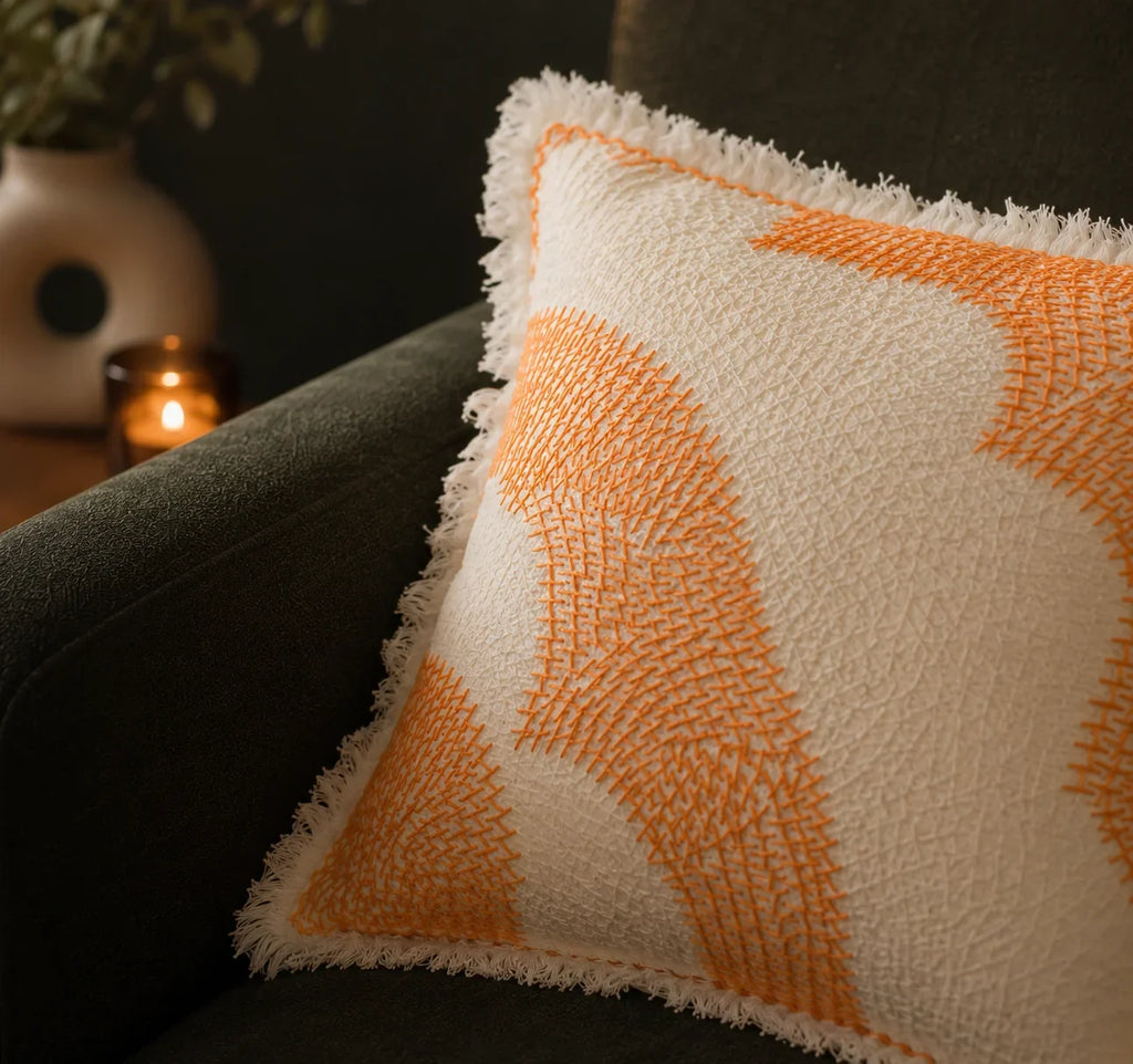 Handstitch Cushion - Golden Path