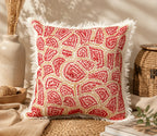 Handstitch Cushion - Crimson Bloom