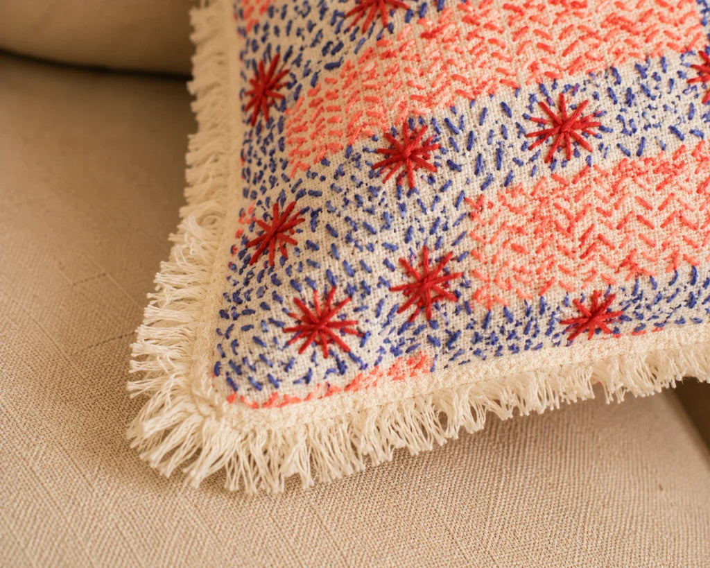Handstitch Cushion - Pastel Harmony