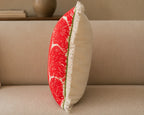Handstitch Cushion - Crimson Waves