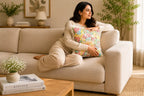 Handstitch Cushion - Rainbow Bloom