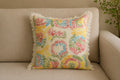 Handstitch Cushion - Rainbow Bloom