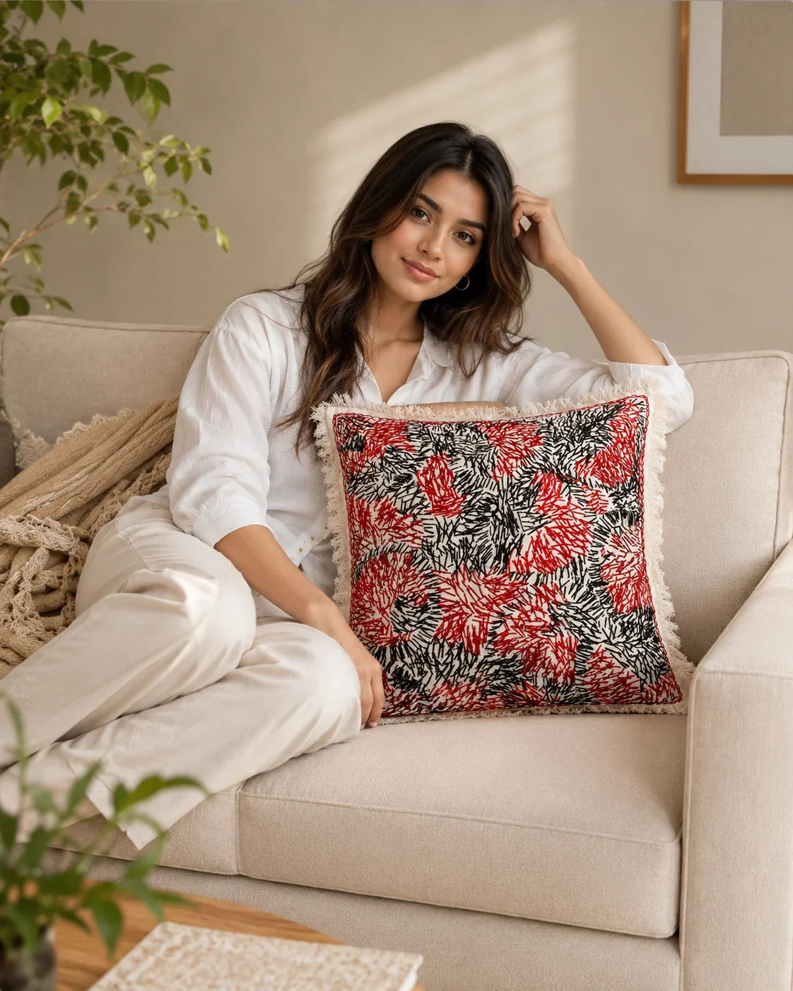 Handstitch Cushion - Bold Expressions