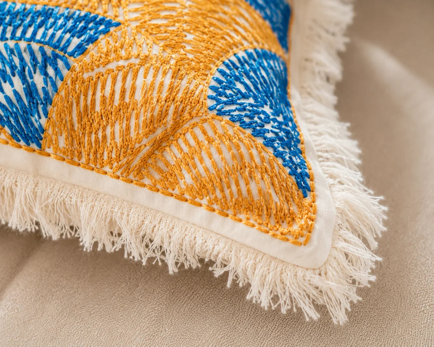 Handstitch Cushion - Sunshine Waves