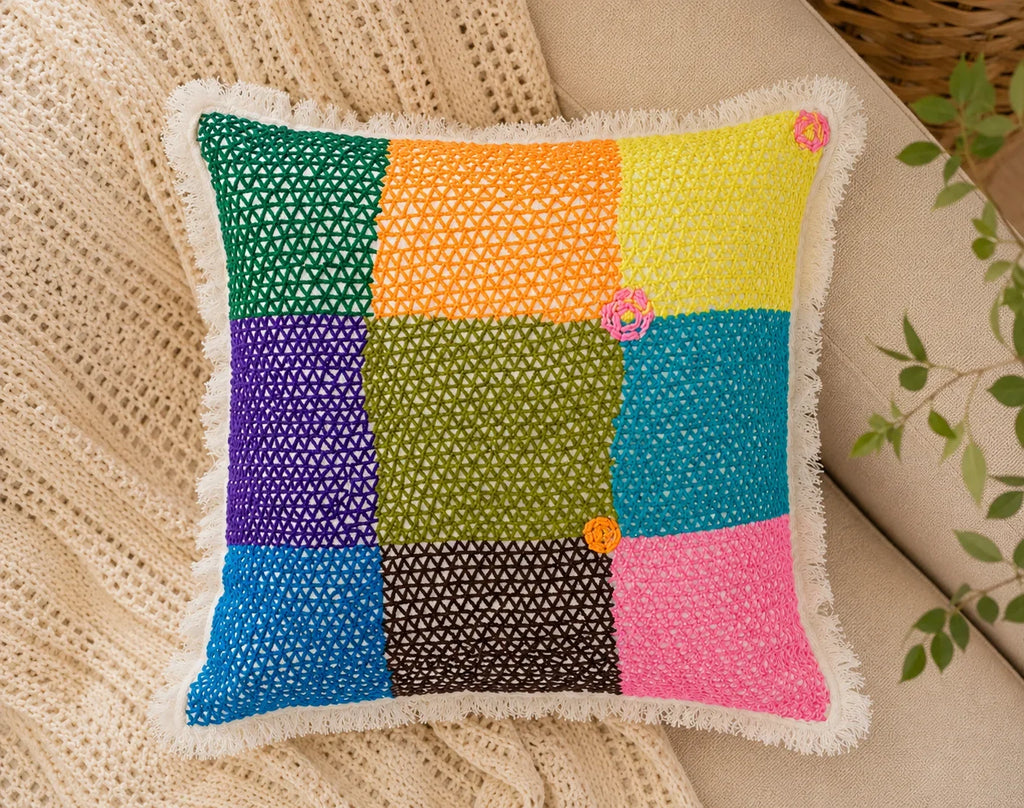 Handstitch Cushion - Color Blocks