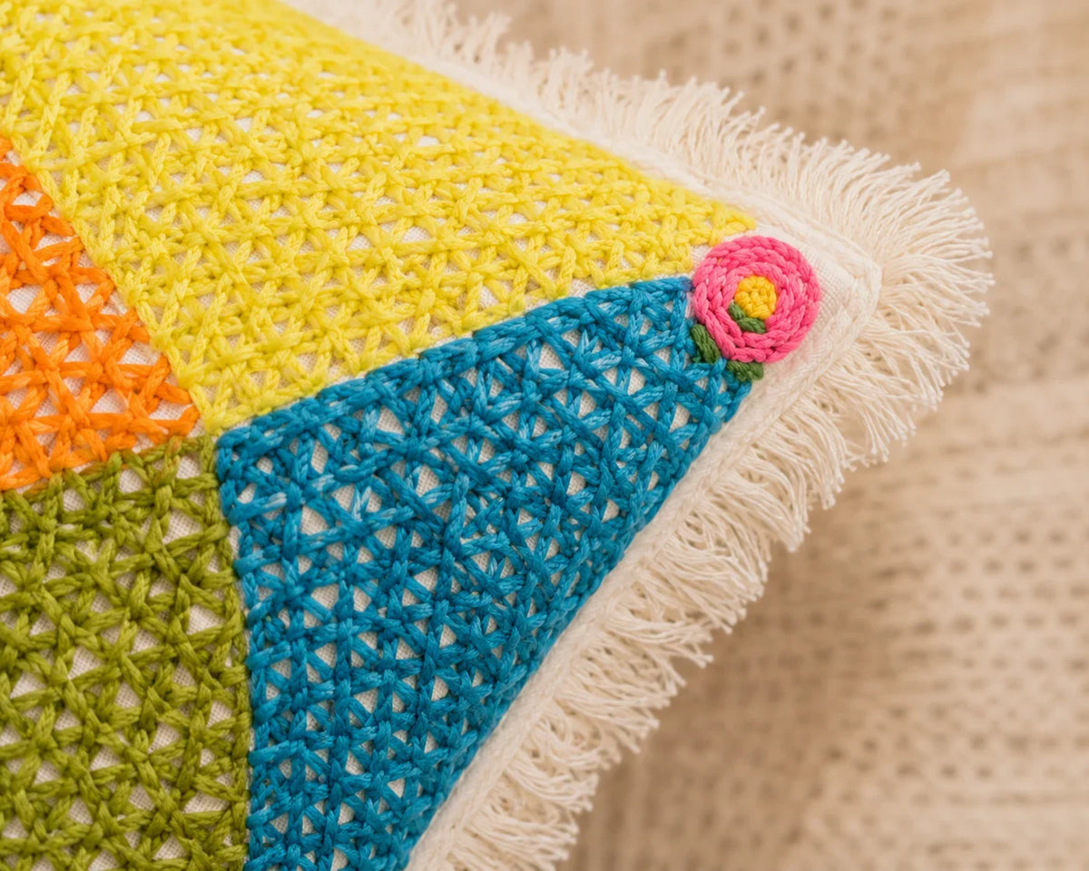 Handstitch Cushion - Color Blocks
