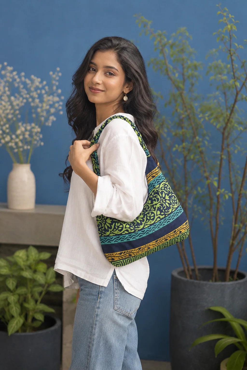 Printed Fabric Ladies Side Bag – Nature Rhythm