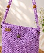 Macrame Ladies Side Bag – Lavender Dreams