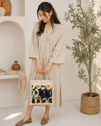 Printed Jute Hand Bag – Natural Elegance