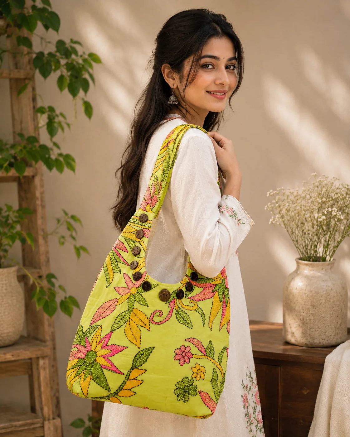 Hand Stitch Ladies Side Bag – Nature’s Harmony