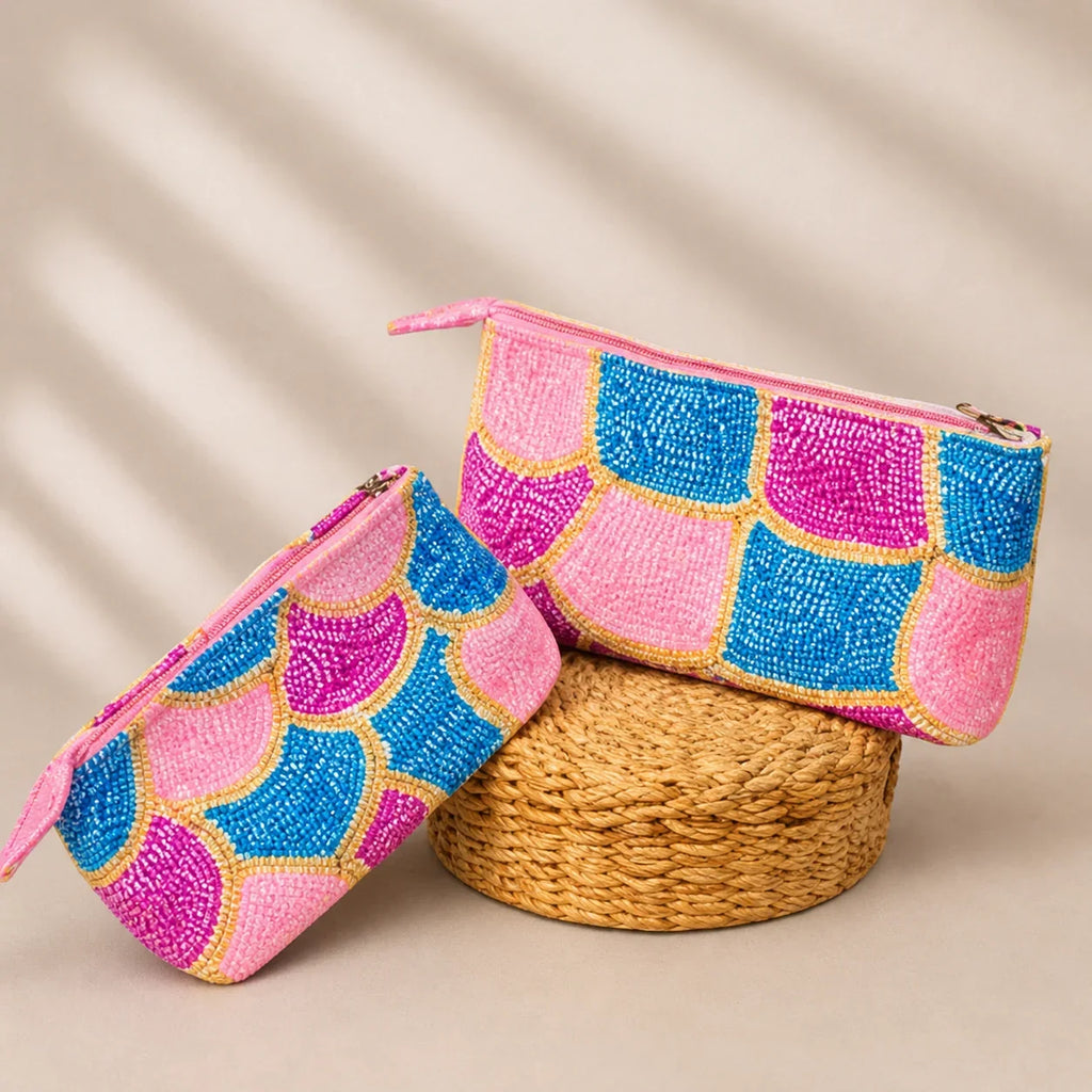 Hand Stitch Pouch – Ocean Bloom