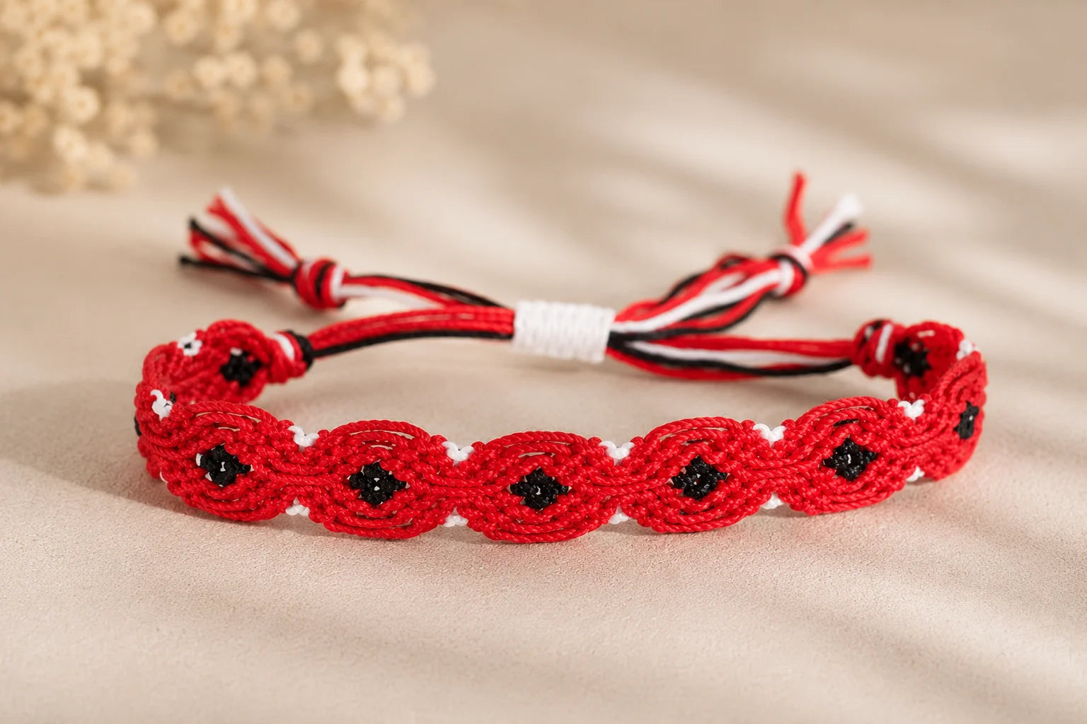 Handmade Friendship Bracelet – Red Passion