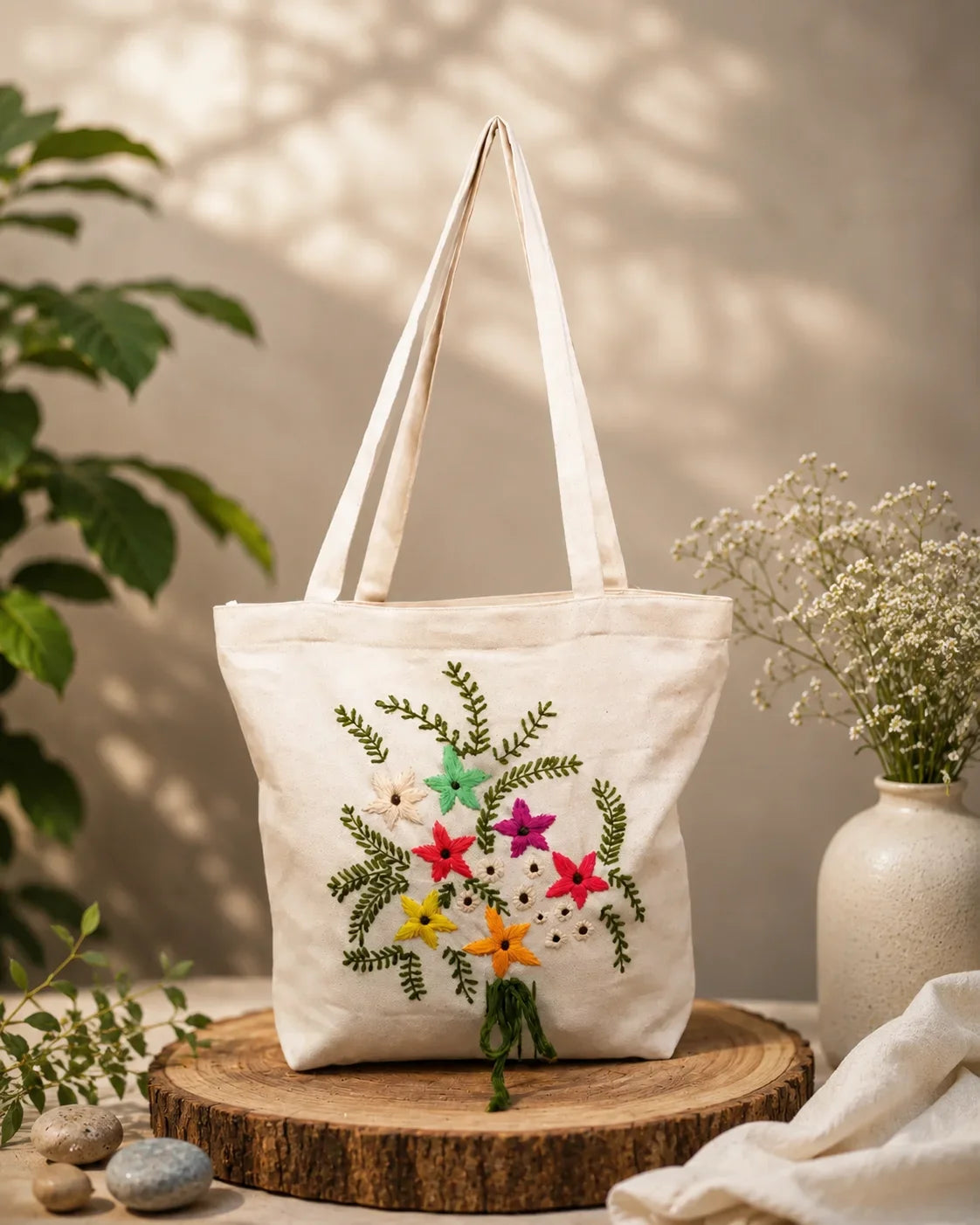 Hand Stitch Ladies Side Bag – Bloom with Joy