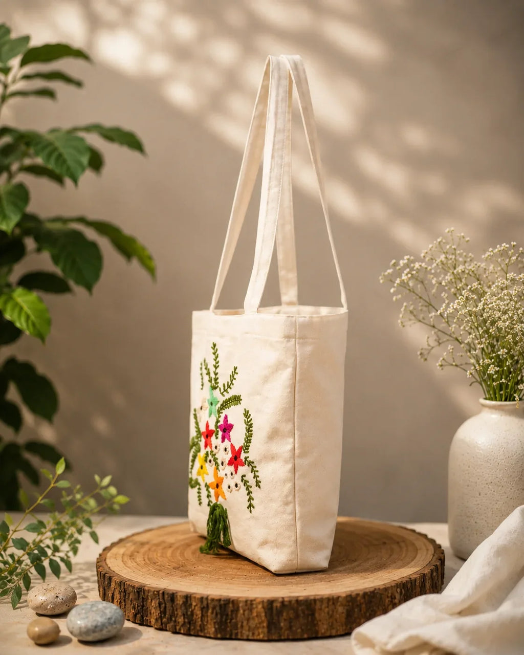 Hand Stitch Ladies Side Bag – Bloom with Joy