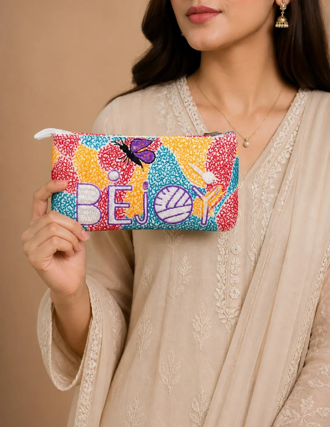 Hand Stitch Pouch – Joyful Colors