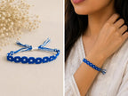 Handmade Yarn Bracelet – Blue Serenity