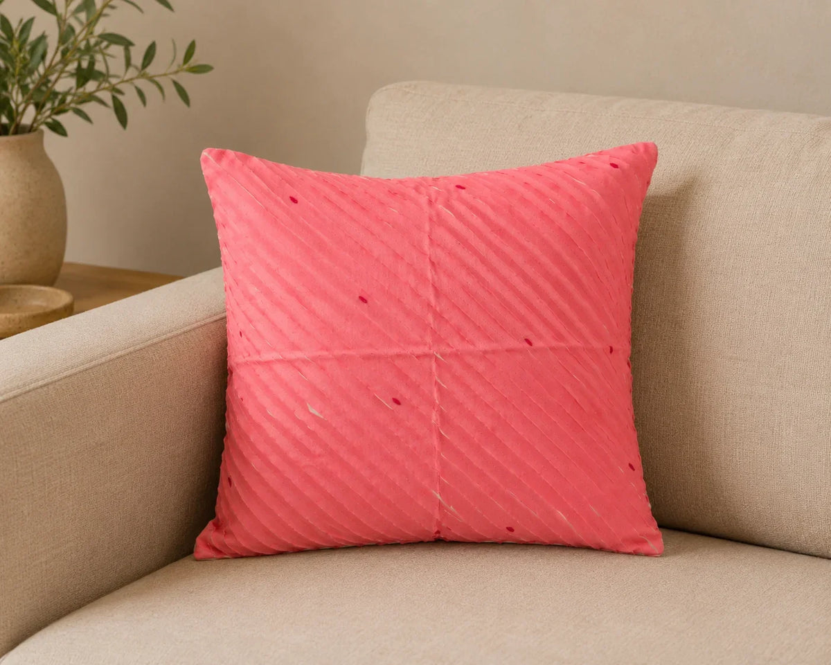 Handstitch Cushion - Coral Grace