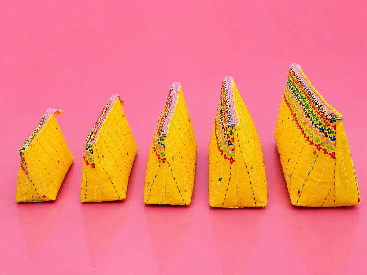 Hand Stitch Pouch Set – Golden Happiness