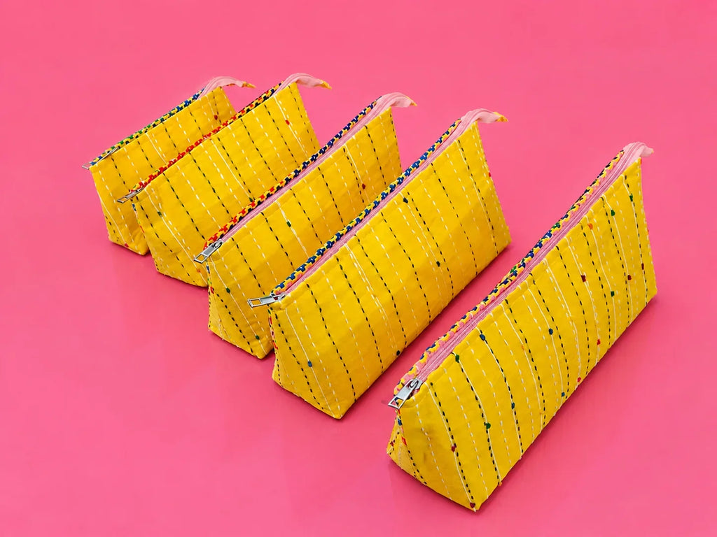 Hand Stitch Pouch Set – Golden Happiness